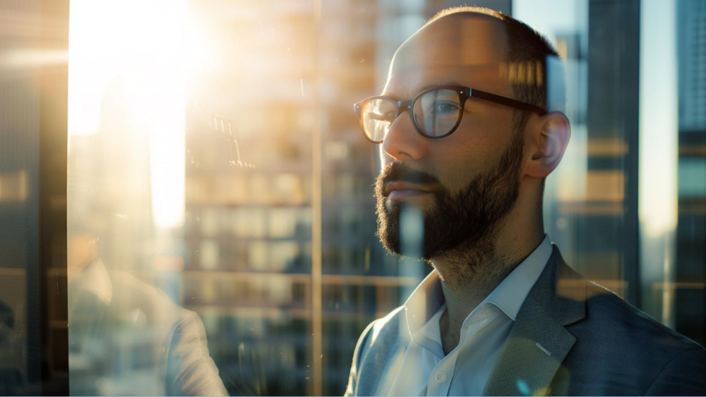 Persona reflexionando frente a la ventana sobre decisiones y prioridades en su vida y decidir vivir en el ahora
